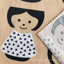 2020 Certificat de Gots de conception de bébé mignon 100% Tissu imprimé en sergé tissé en coton biologique pour vêtements et sacs